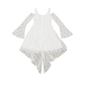 Off shoulder gothic white lace dress